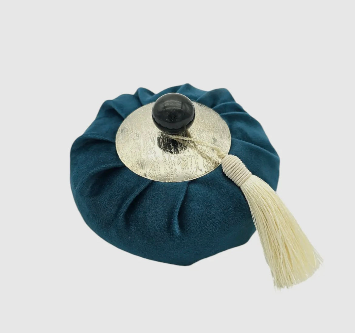 Aumônière parfumée Fève Tonka velours bleu AUTOUR DU PARFUM