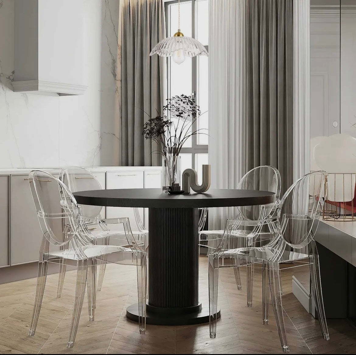 Suspension verre strié