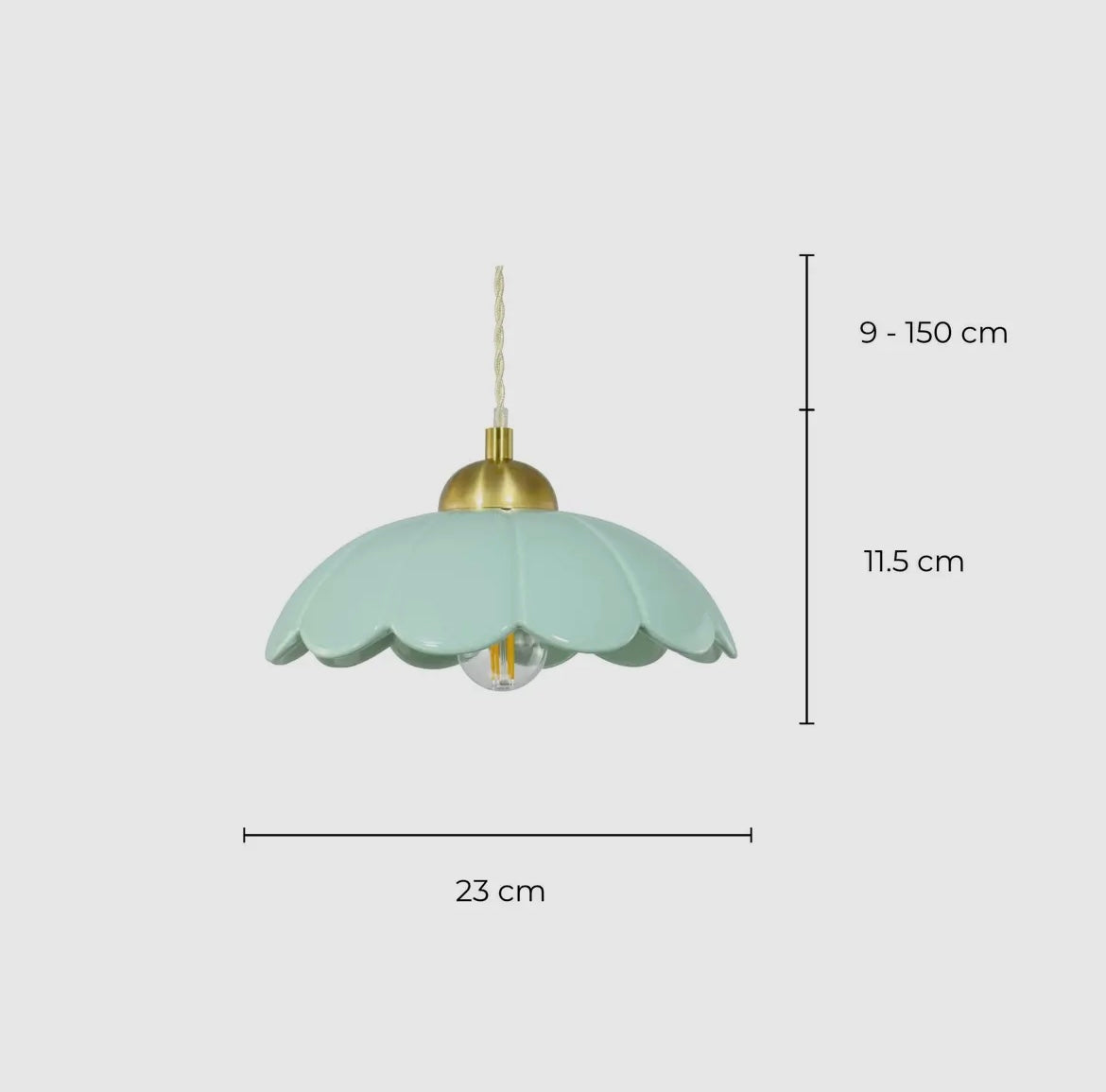 Suspension céramique vert d'eau