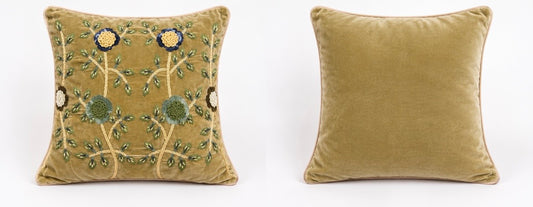 Coussin velours brodé - J line