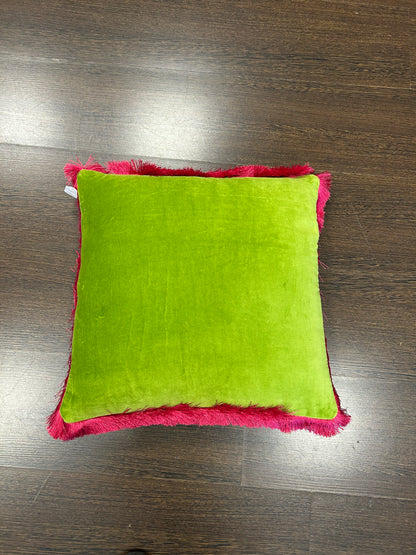 Coussin vert franges roses - WERNER VOB