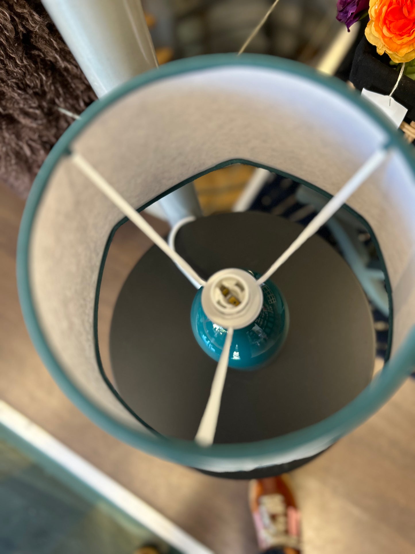 Lampe bleu canard