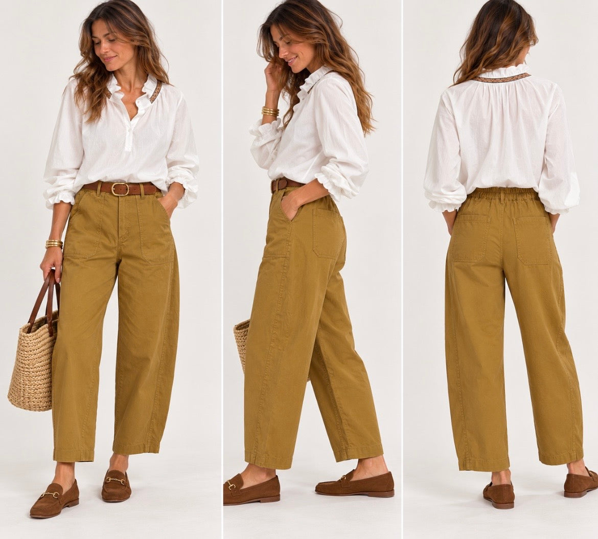 Pantalon Barel Camel