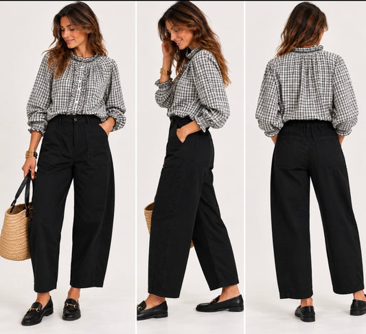 Pantalon barel Noir