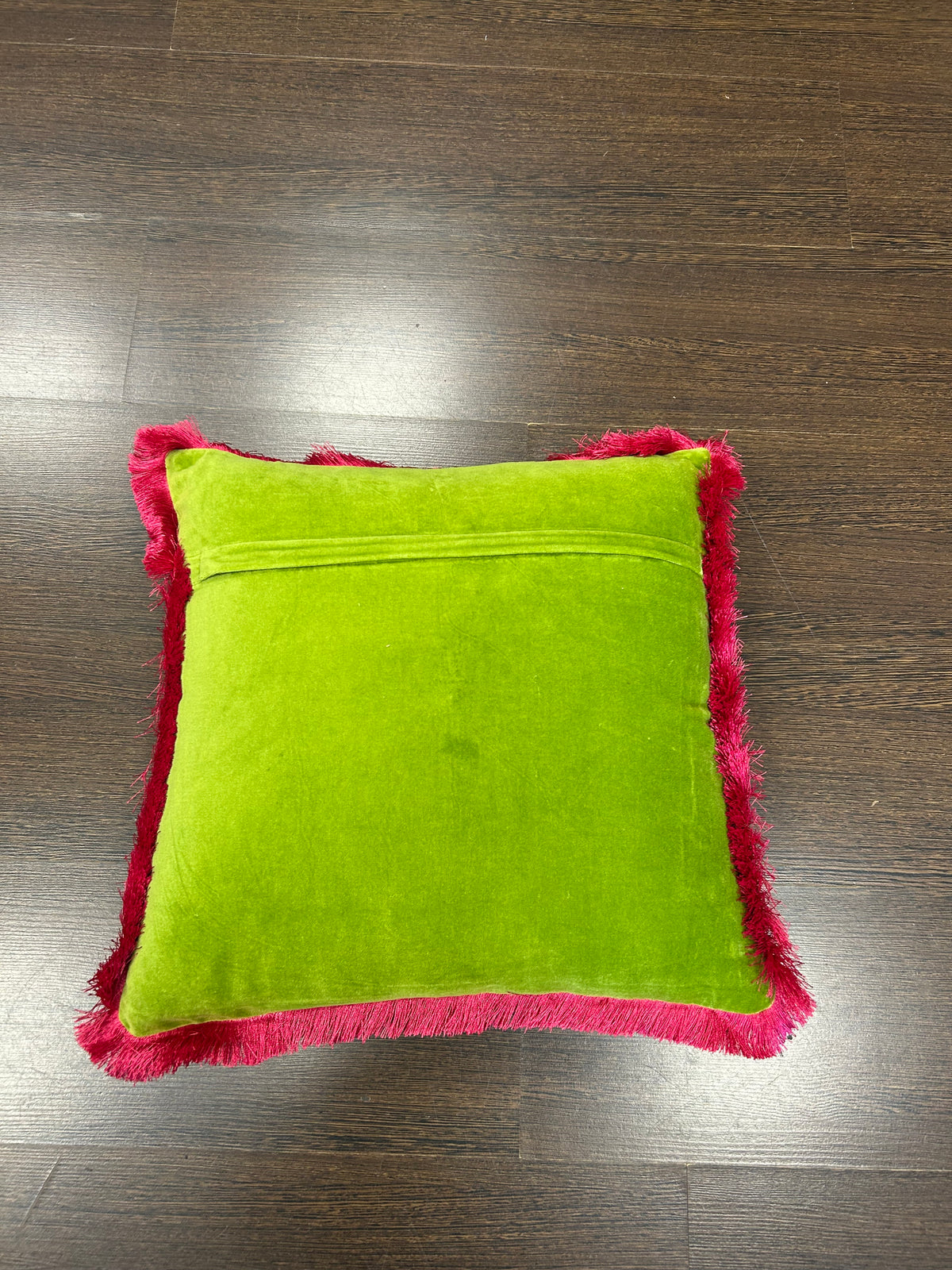 Coussin vert franges roses - WERNER VOB