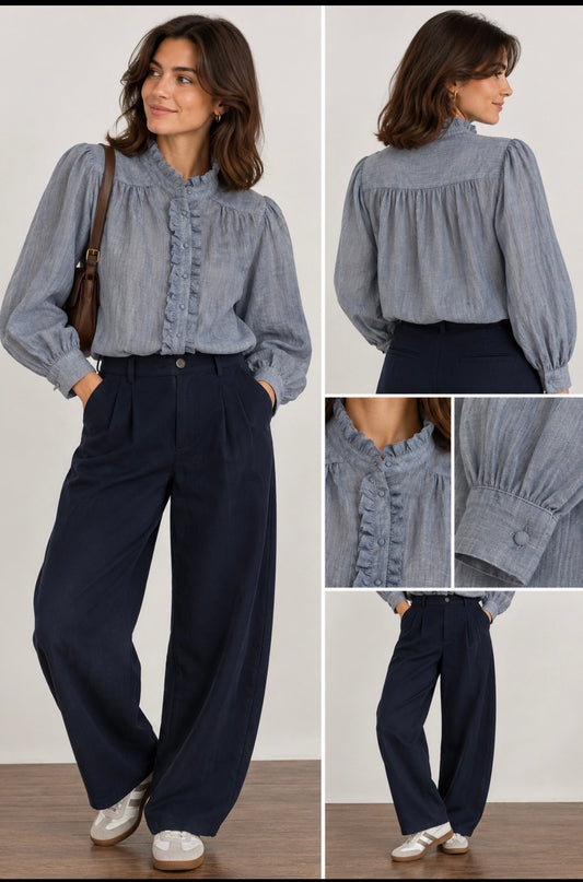 Blouse bleue