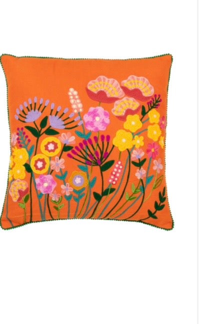Coussin brodé J - LIN