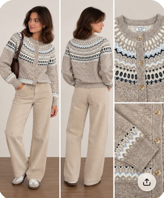 Gilet jacquard - C'EST BEAU LA VIE