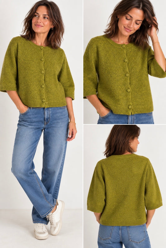 Gilet vert mousse - C'EST BEAU LA VIE