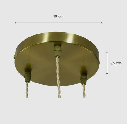 Suspension trois lampes en céramique blanche