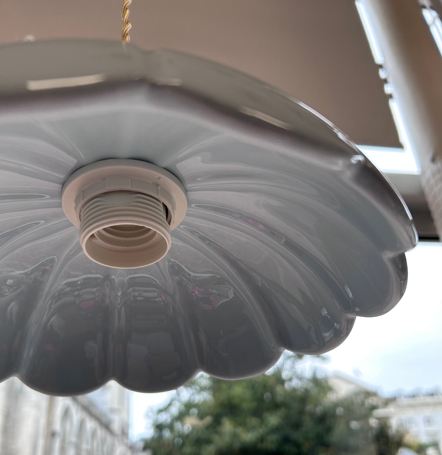 Suspension céramique bleue