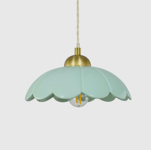 Suspension céramique vert d'eau