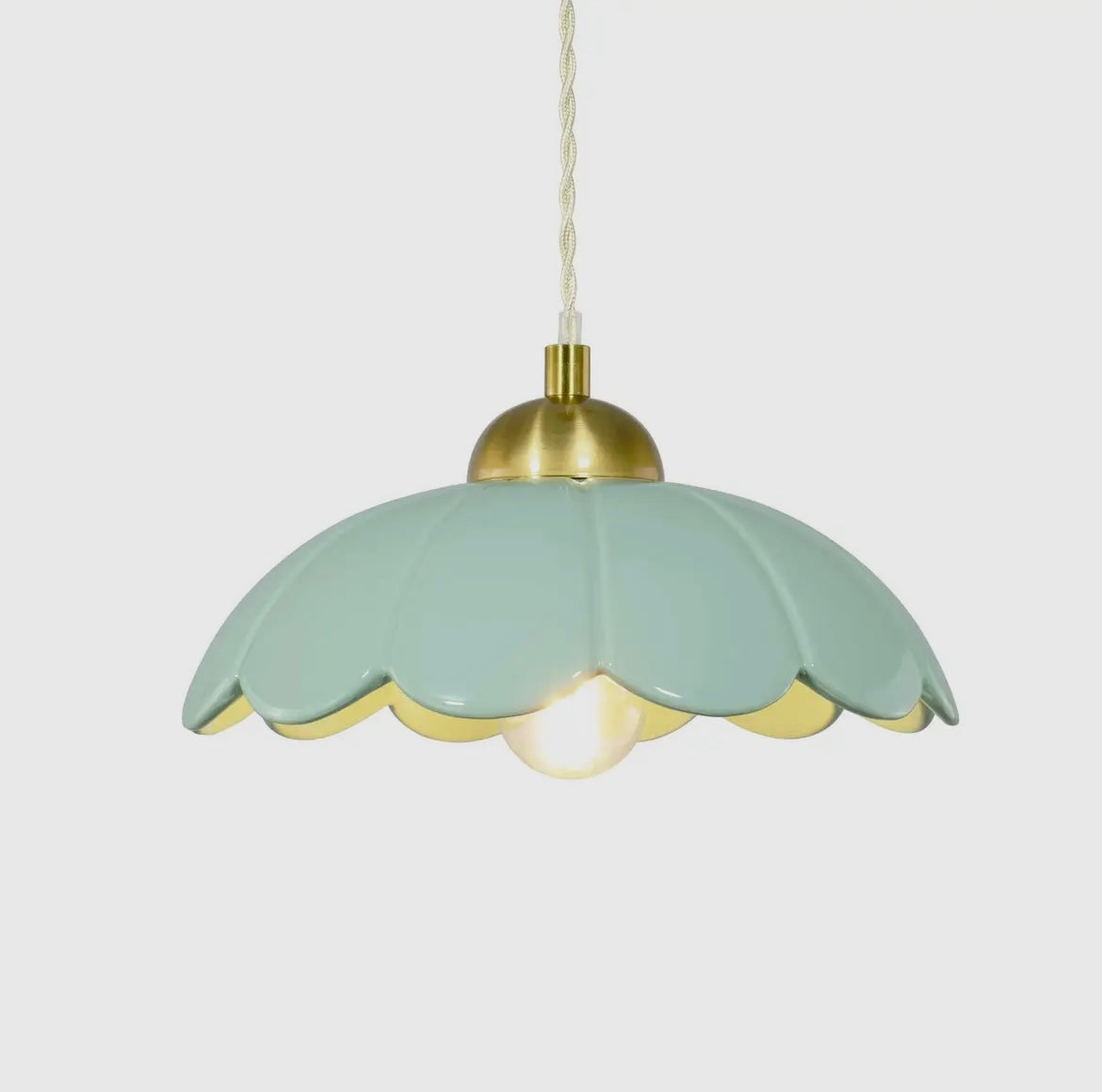 Suspension céramique vert d'eau