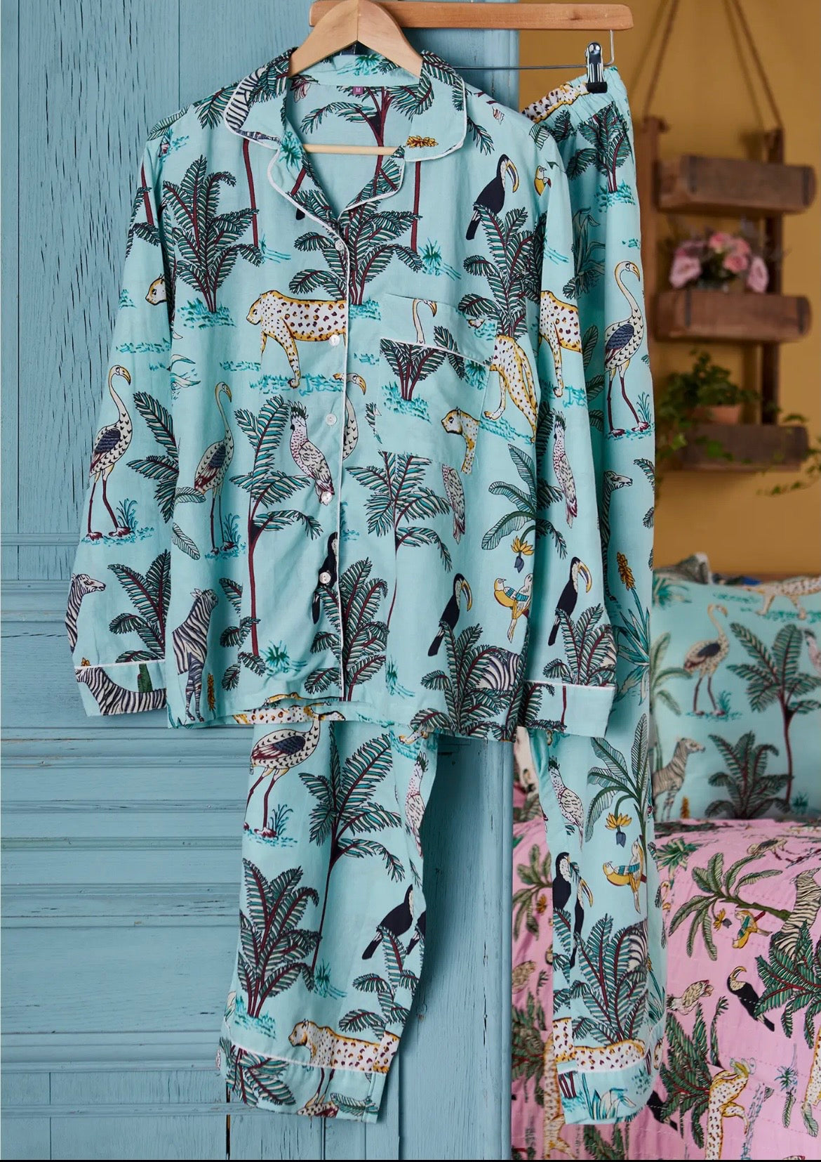 Pyjama bleu vert JUNGLE - Taille M
