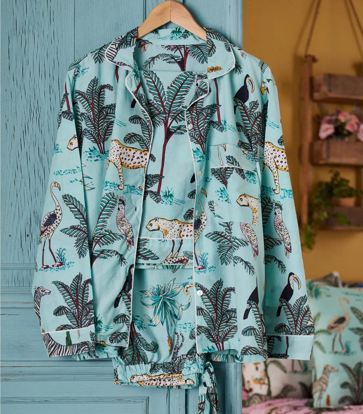 Pyjama bleu vert JUNGLE - Taille M