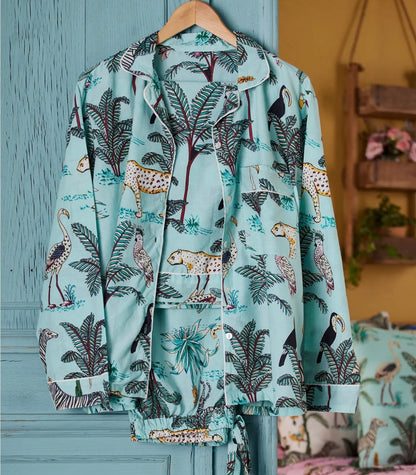 Pyjama bleu vert JUNGLE - Taille M