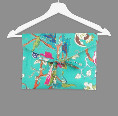Pyjama vert fleurs fuchsia orangé Taille L