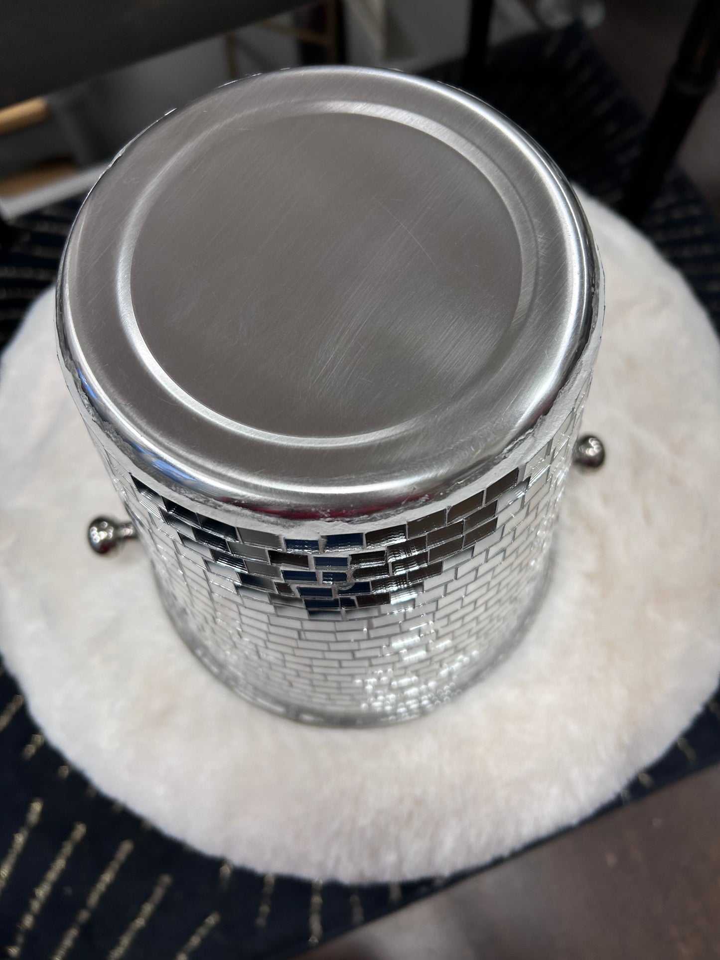 Seau à glace à facettes argentées - J LINE