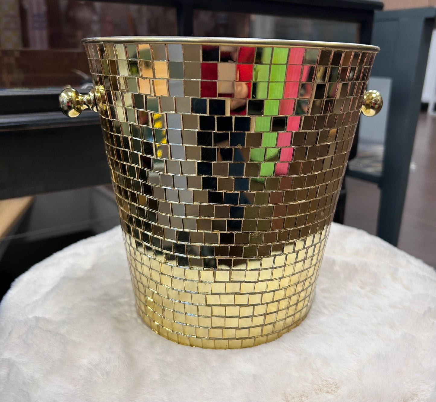 Seau à glace facettes dorées J - LINE