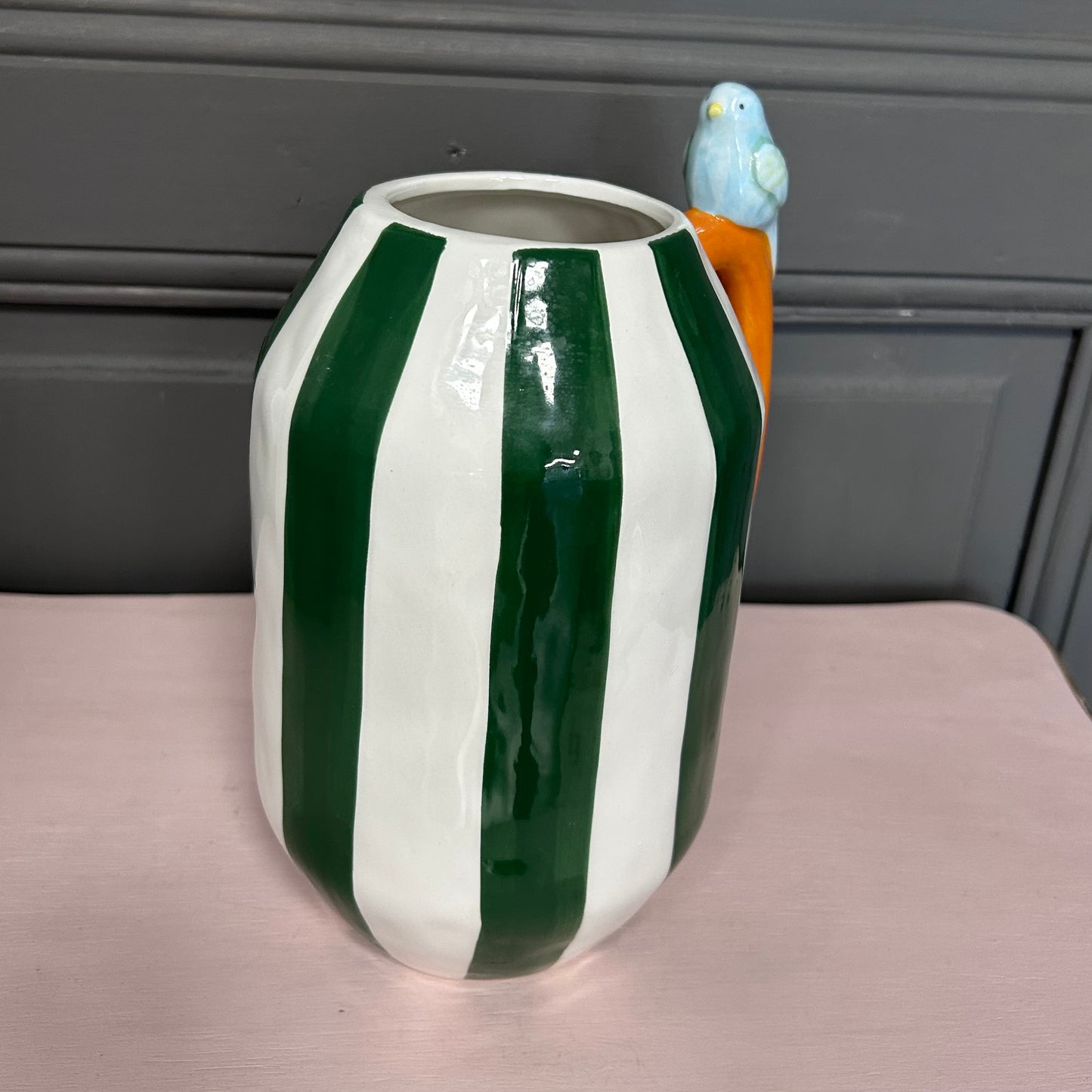 Vase rayé oiseau  - SEMA