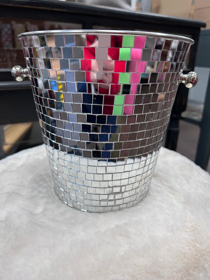 Seau à glace à facettes argentées - J LINE